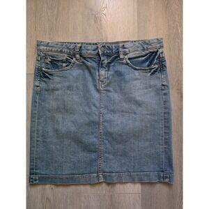 Converse Vintage Y2K One Star Womens Size 12 Denim Jean Slit Skirt Grunge Skater